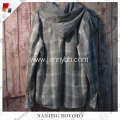 Boy fashion handsome hooded plaid shirt